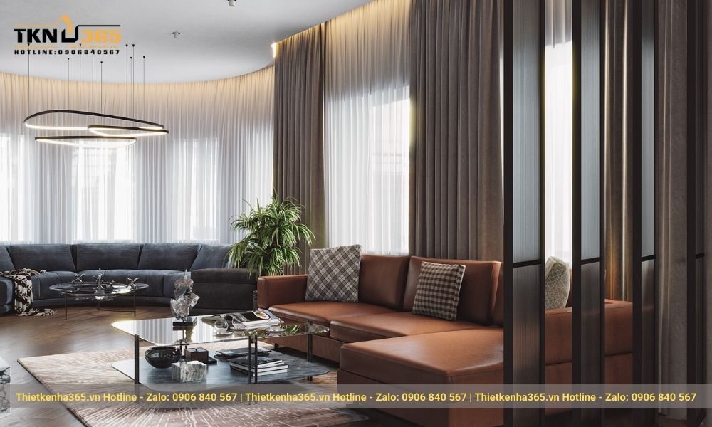 Thi công nội thất phòng khách nhà phố hiện đại