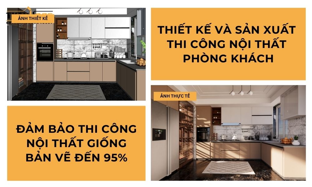 Thiết kế nhà 365 thi công nội thất phòng khách