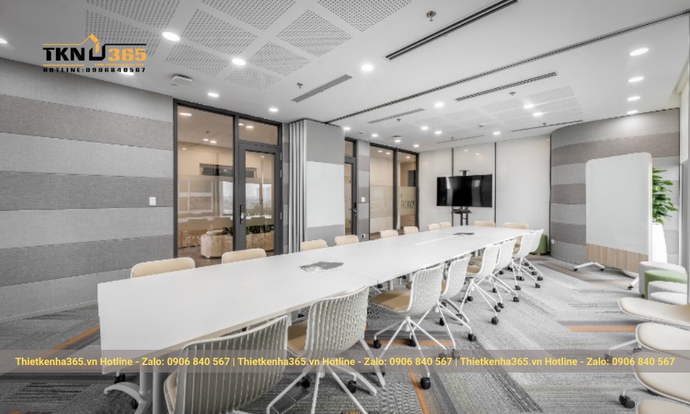 Bố cục văn phòng ngăn nắp, đơn giản