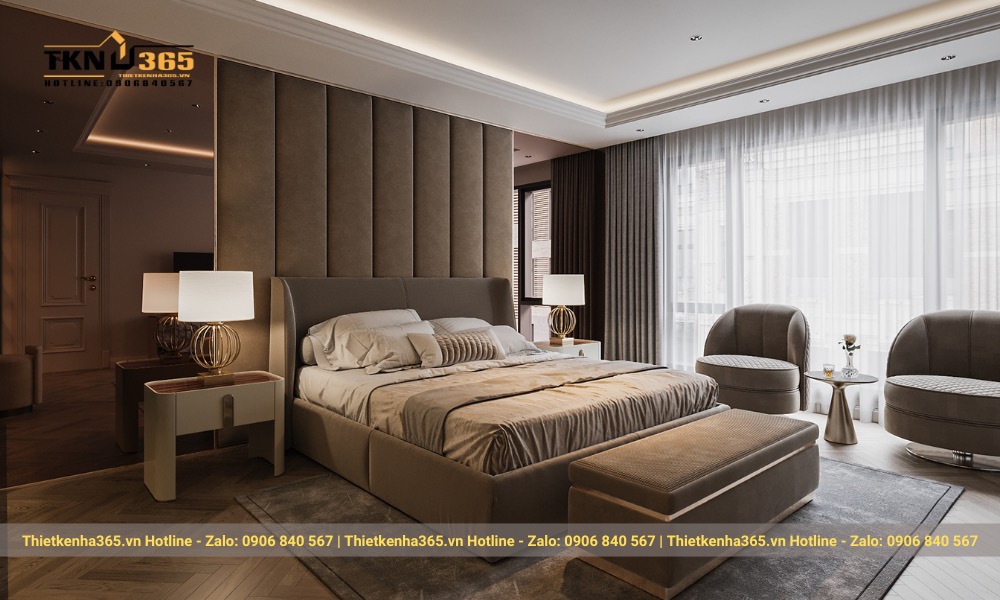 Nội thất phòng ngủ biệt thự cần yên tĩnh, thoáng mát