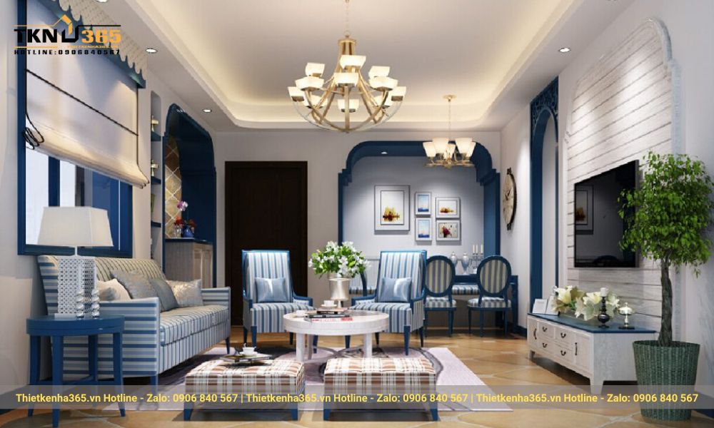 Phong cách Thiết kế nội thất hiện đại kết hợp phong cách Địa Trung Hải
