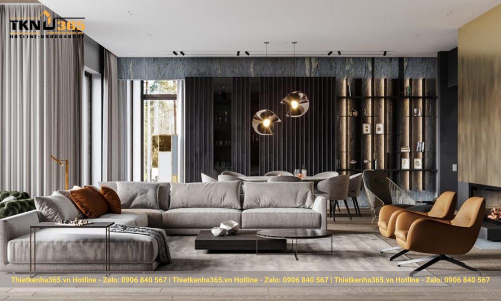 Vật liệu sử dụng trong phong cách thiết kế nội thất hiện đại