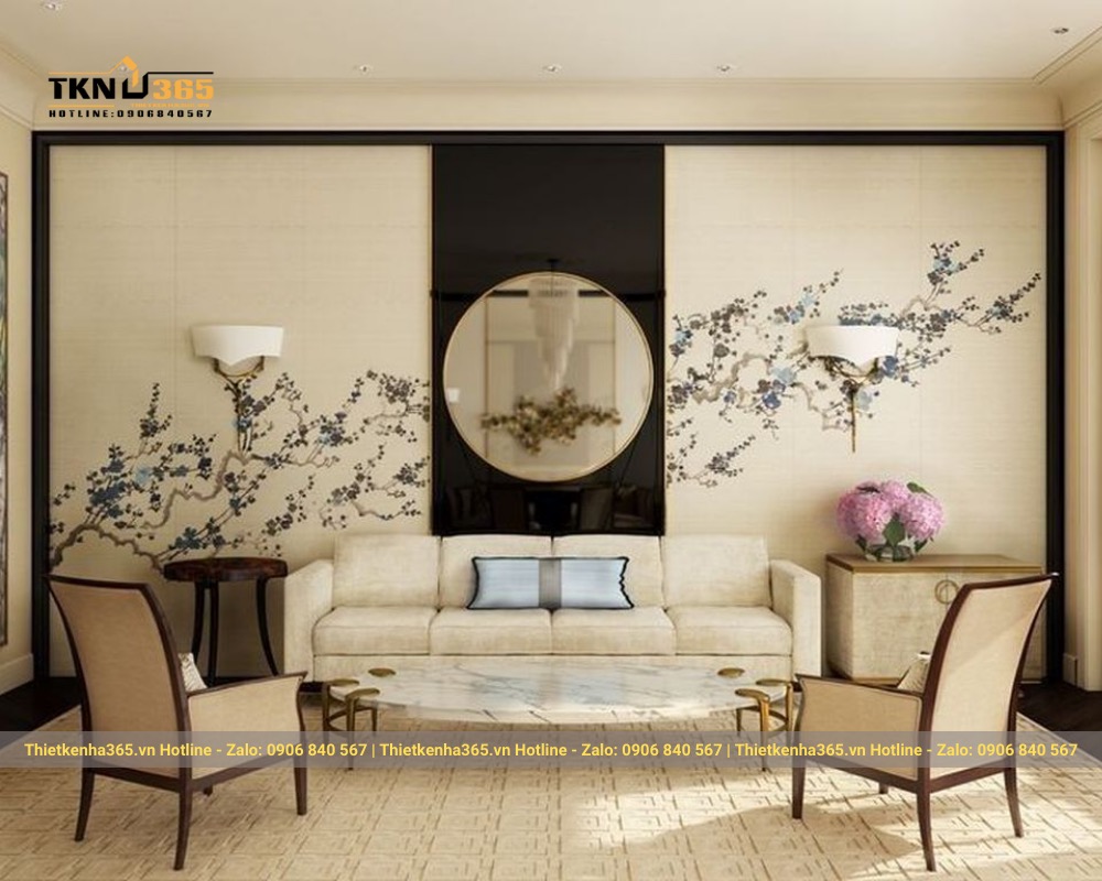 Mẫu thiết kế phòng khách theo xu hướng phù hợp các công trình có diện tích khá lớn