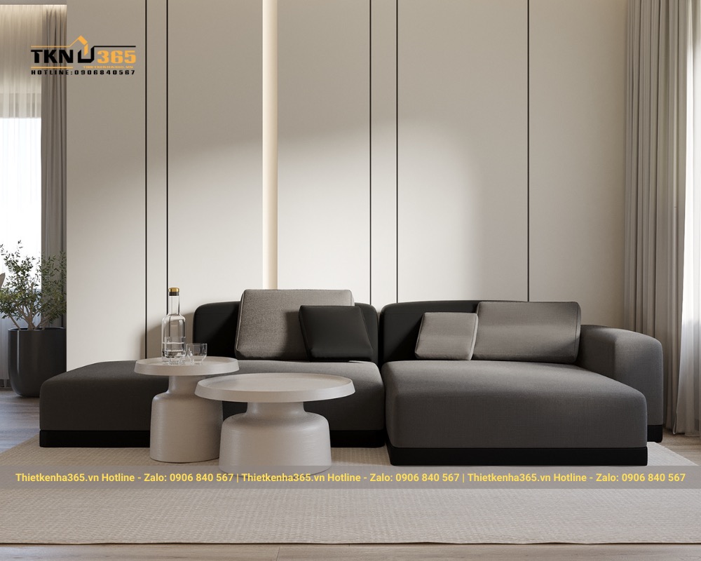 Nội thất chỉ tập trung vào những đồ dùng cần thiết với tông màu tối giản