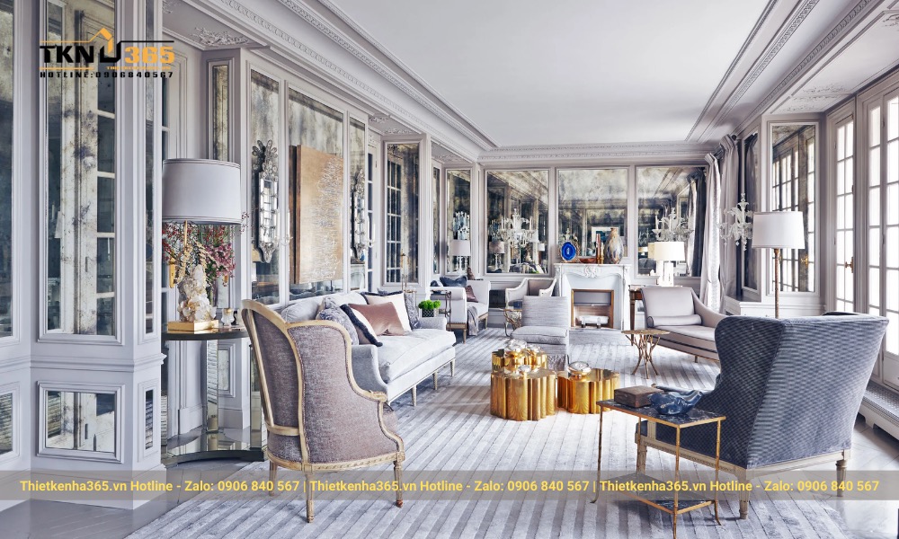 Các đèn trang trí được thiết kế tinh xảo mang đến một không gian sống sang trọng của hơi hướng châu Âu hiện đại