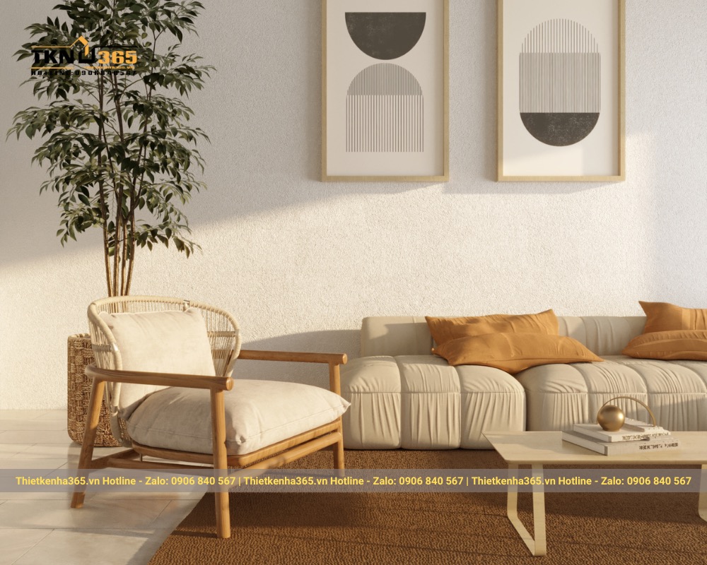 Phòng khách được thiết kế và trang trí nội thất đảm bảo tính phong thủy