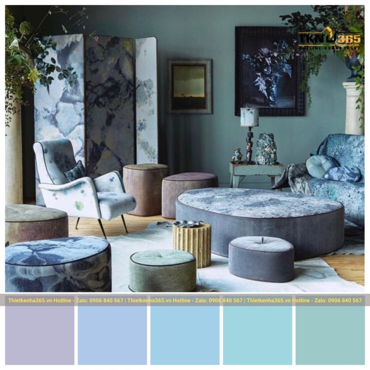 Các tông màu đẹp trong thiết kế nội thất