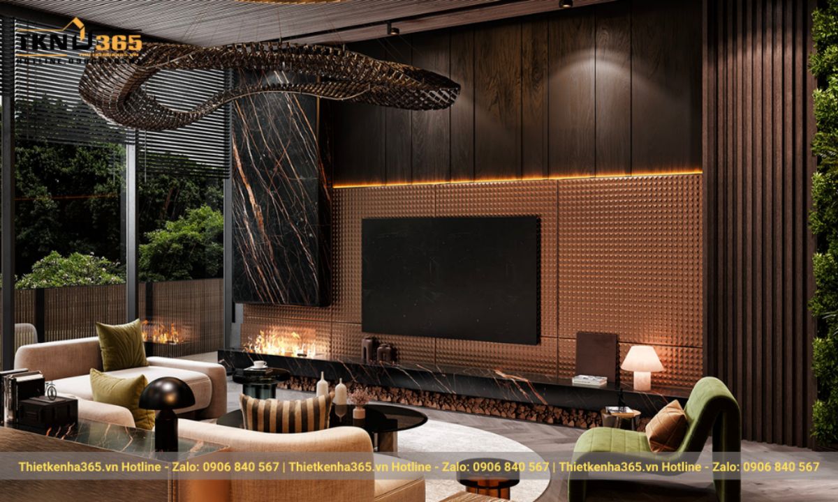 Thiết kế phòng khách phong cách Luxury