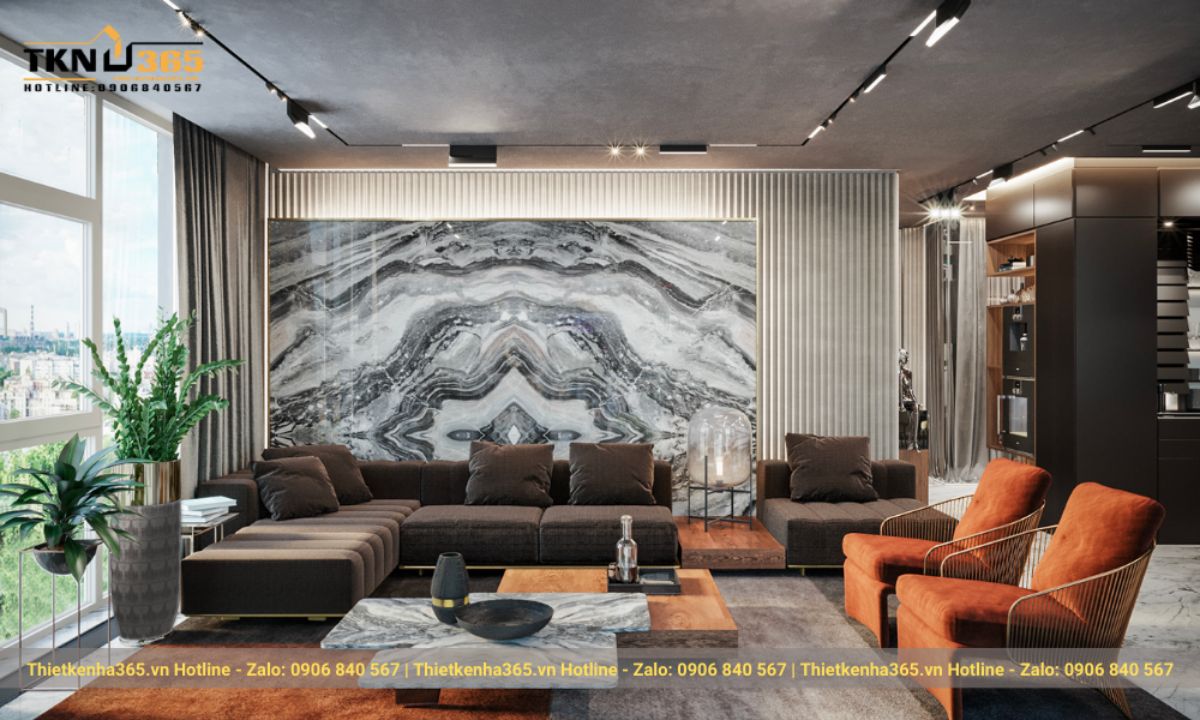 Thiết kế phòng khách phong cách Luxury