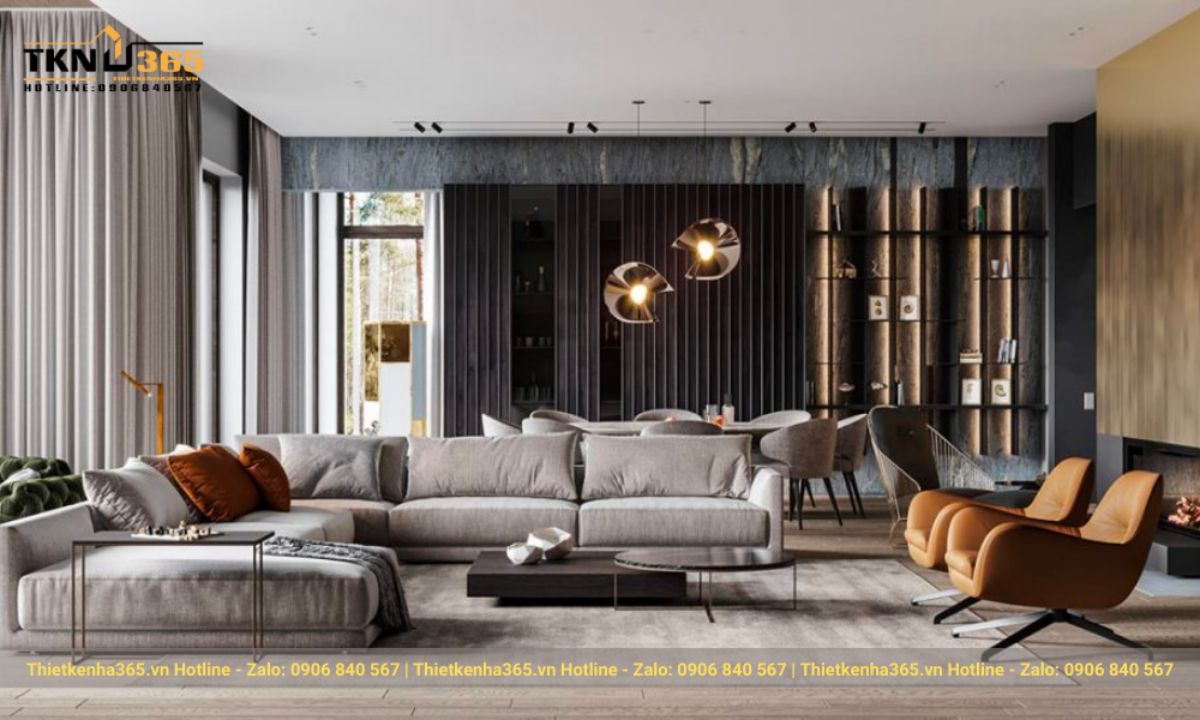 Thiết kế phòng khách phong cách Luxury