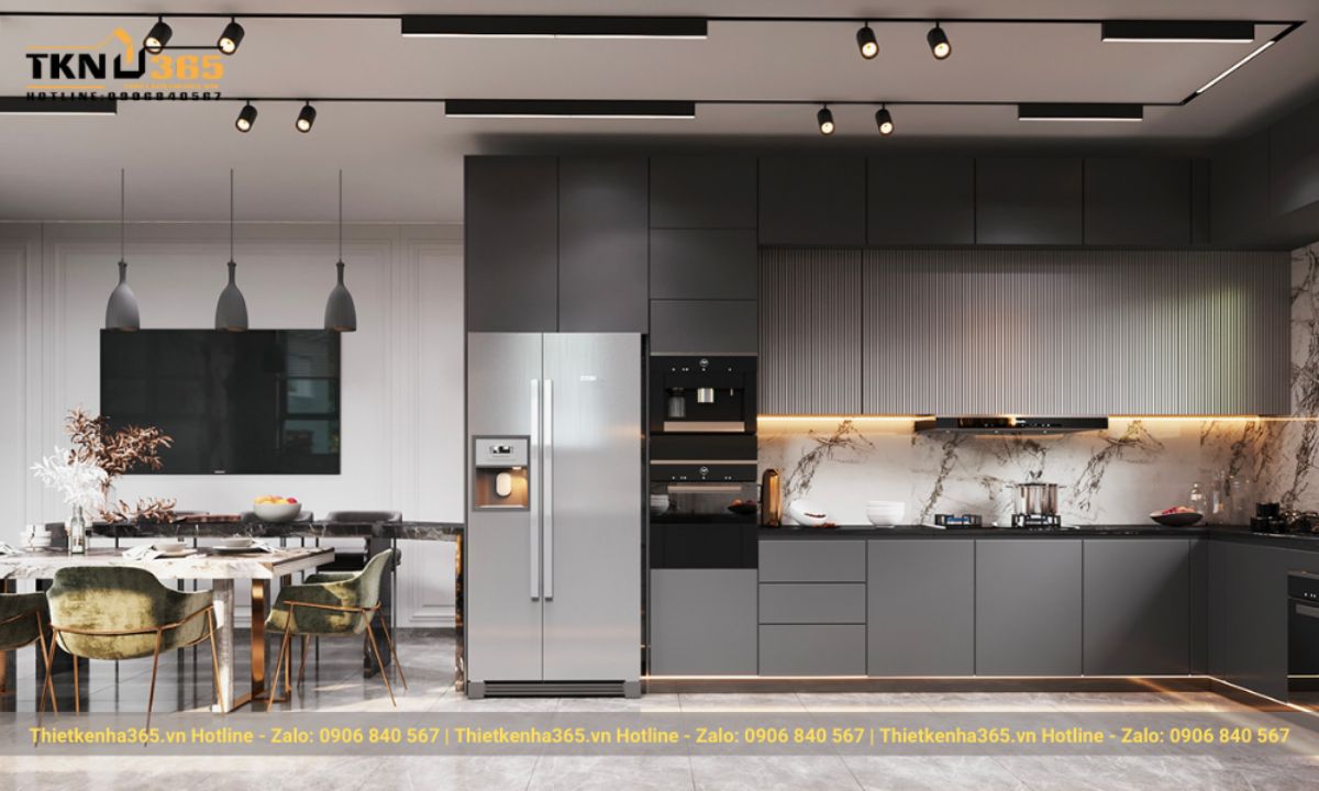 Phòng bếp - phòng ăn phong cách Luxury