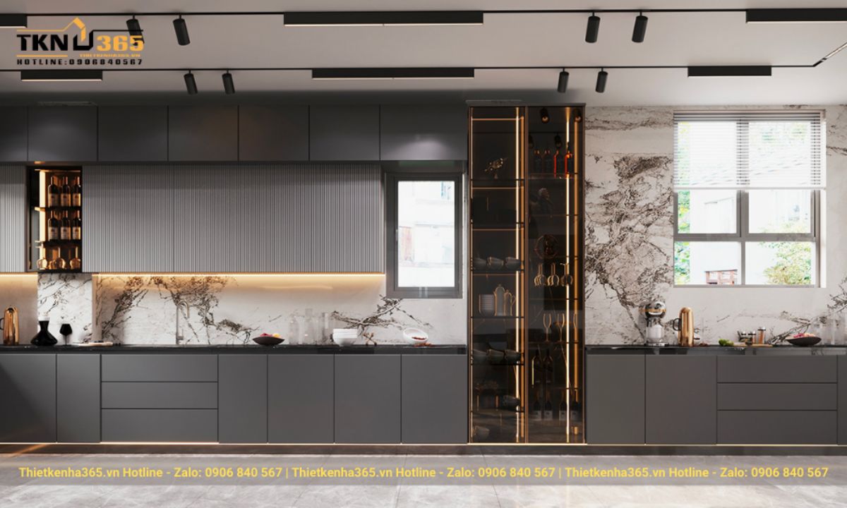 Phòng bếp - phòng ăn phong cách Luxury