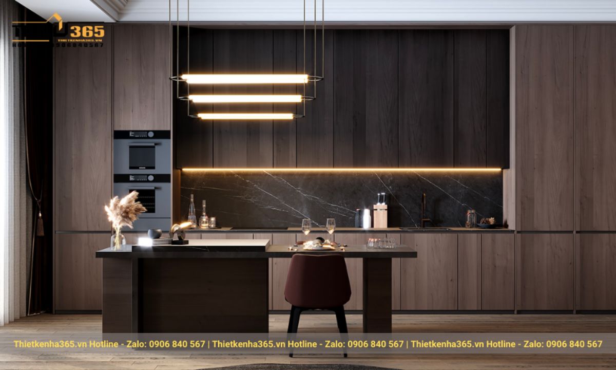 Phòng bếp - phòng ăn phong cách Luxury
