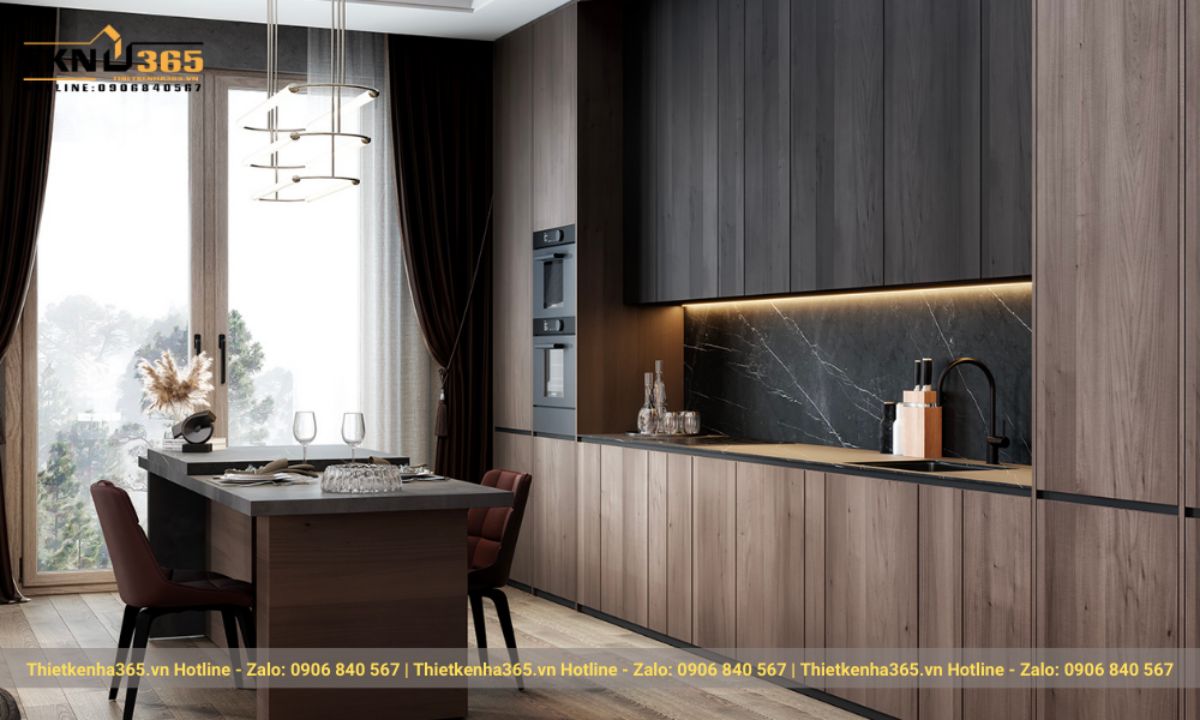 Phòng bếp - phòng ăn phong cách Luxury