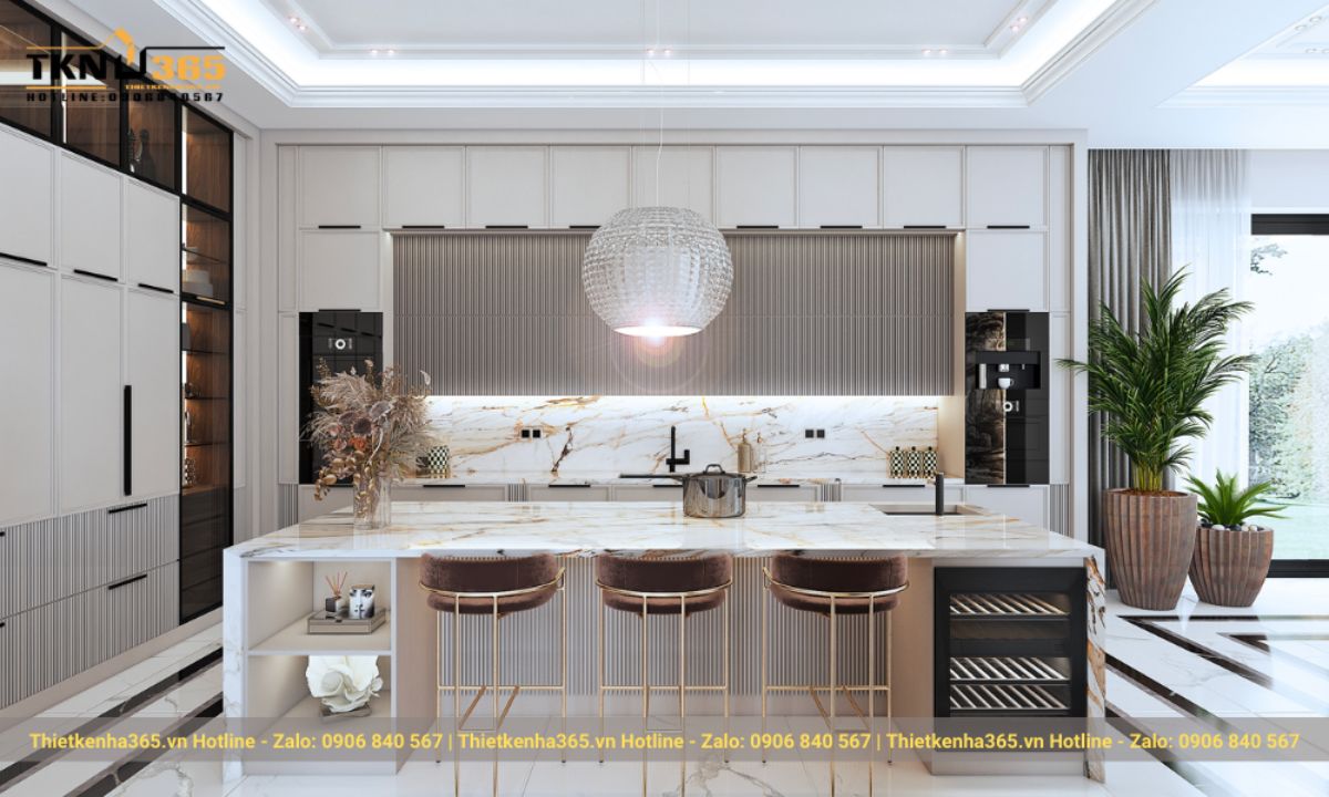 Phòng bếp - phòng ăn phong cách Luxury