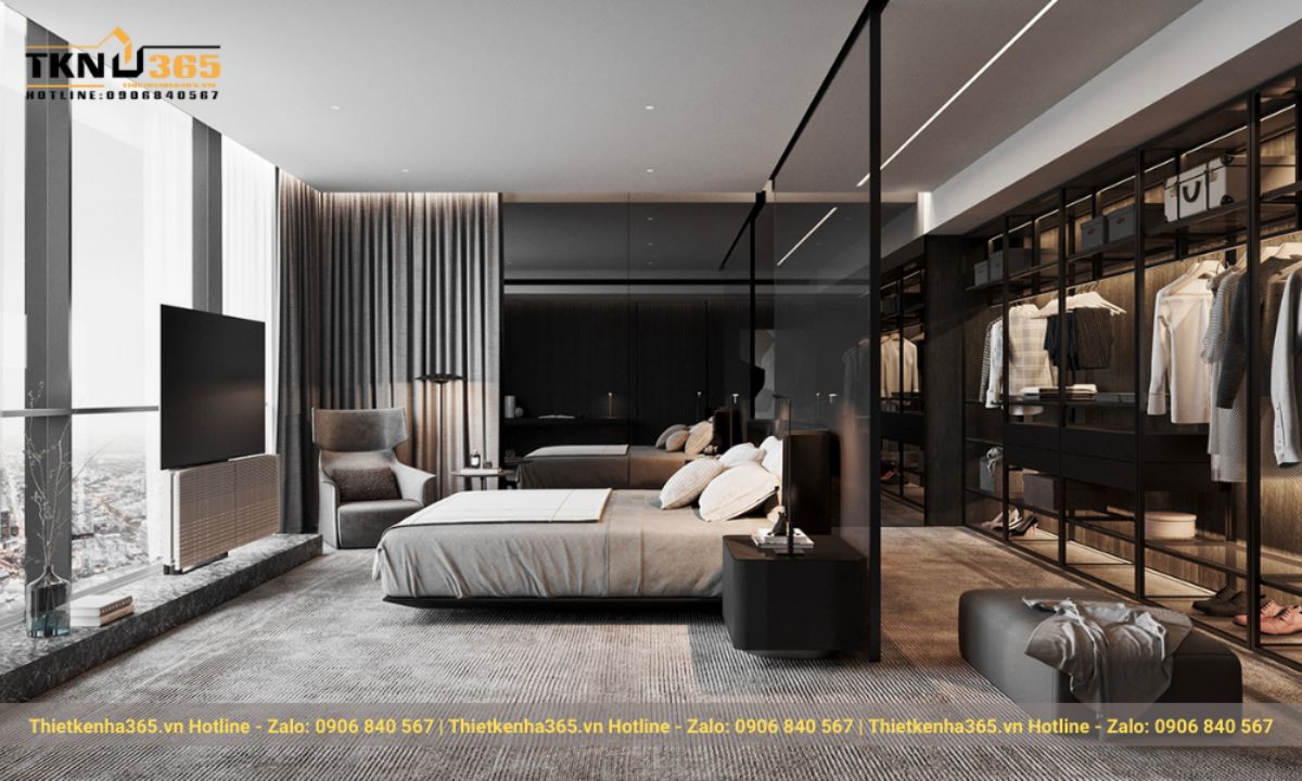 Mẫu 1: Thiết kế nội thất Penthouse hiện đại sang trọng