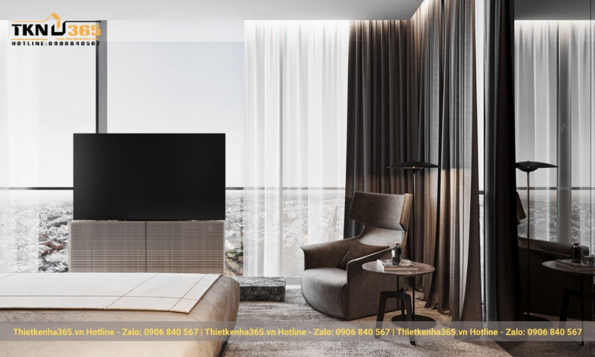 Mẫu 1: Thiết kế nội thất Penthouse hiện đại sang trọng