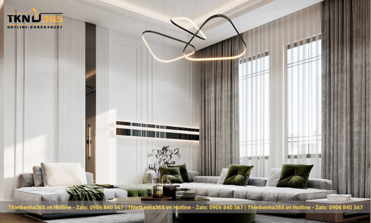 Mẫu 2: Thiết kế nội thất biệt thự phong cách Luxury