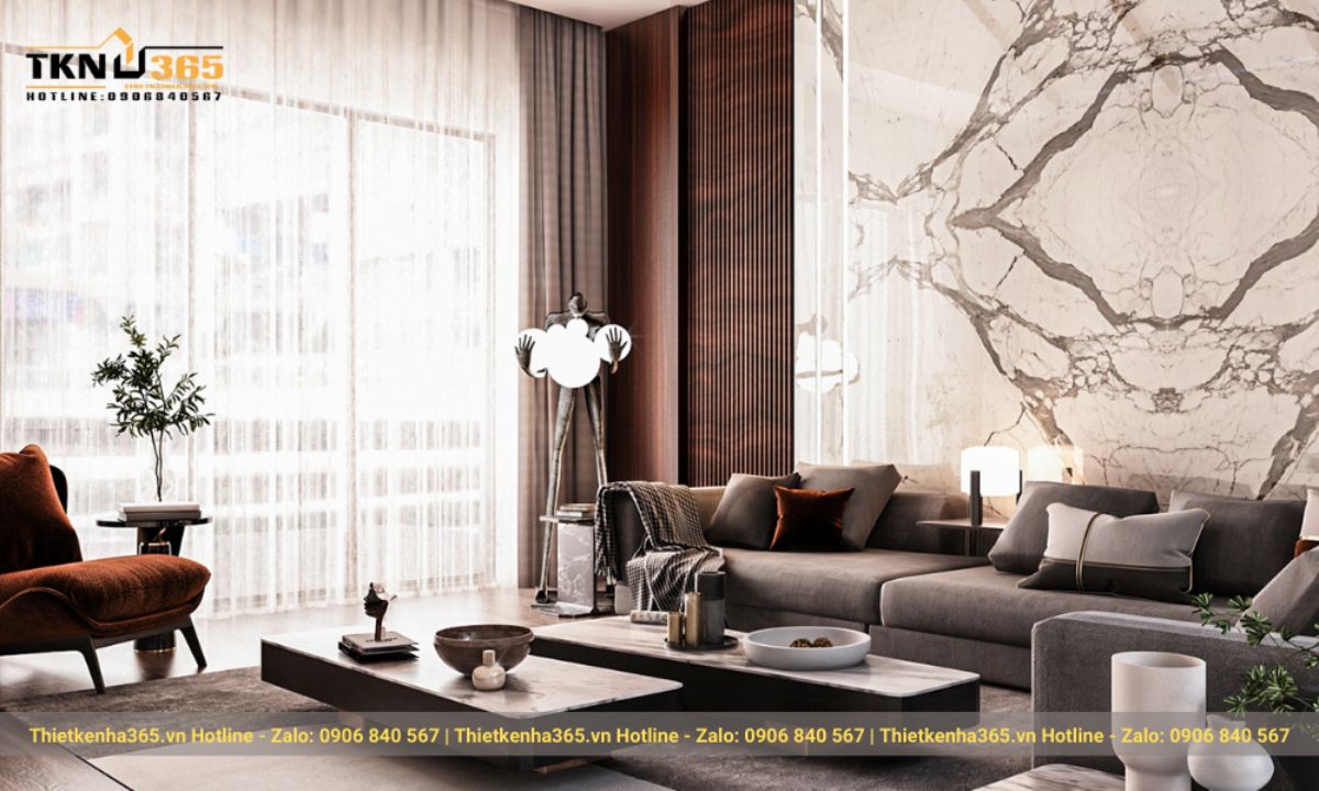 Mẫu 3: Thiết kế nội thất căn hộ phong cách Luxury thời thượng