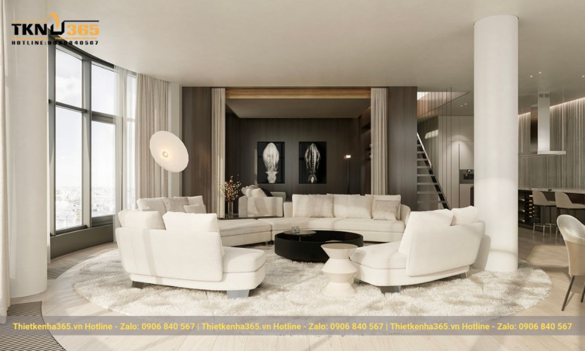 Mẫu 4: Thiết kế nội thất nhà phố phong cách Luxury sang trọng