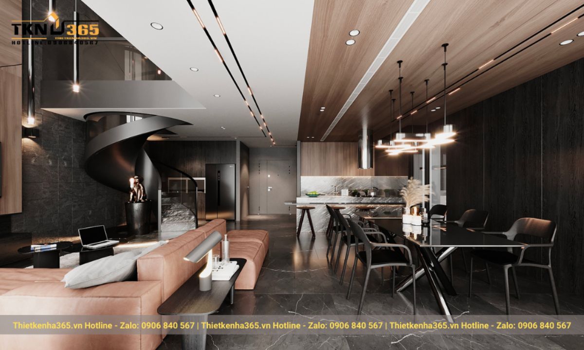 Mẫu 5: Mẫu thiết kế nội thất Duplex phong cách Luxury cao cấp