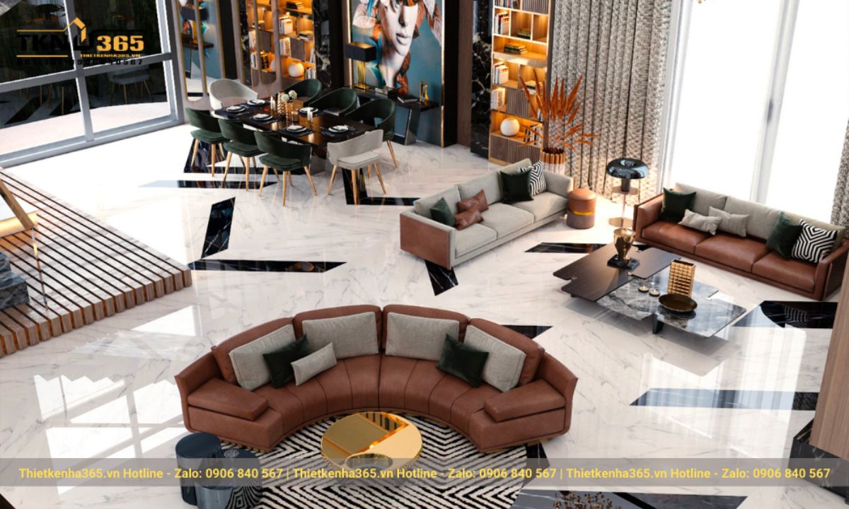 Mẫu 5: Mẫu thiết kế nội thất Duplex phong cách Luxury cao cấp