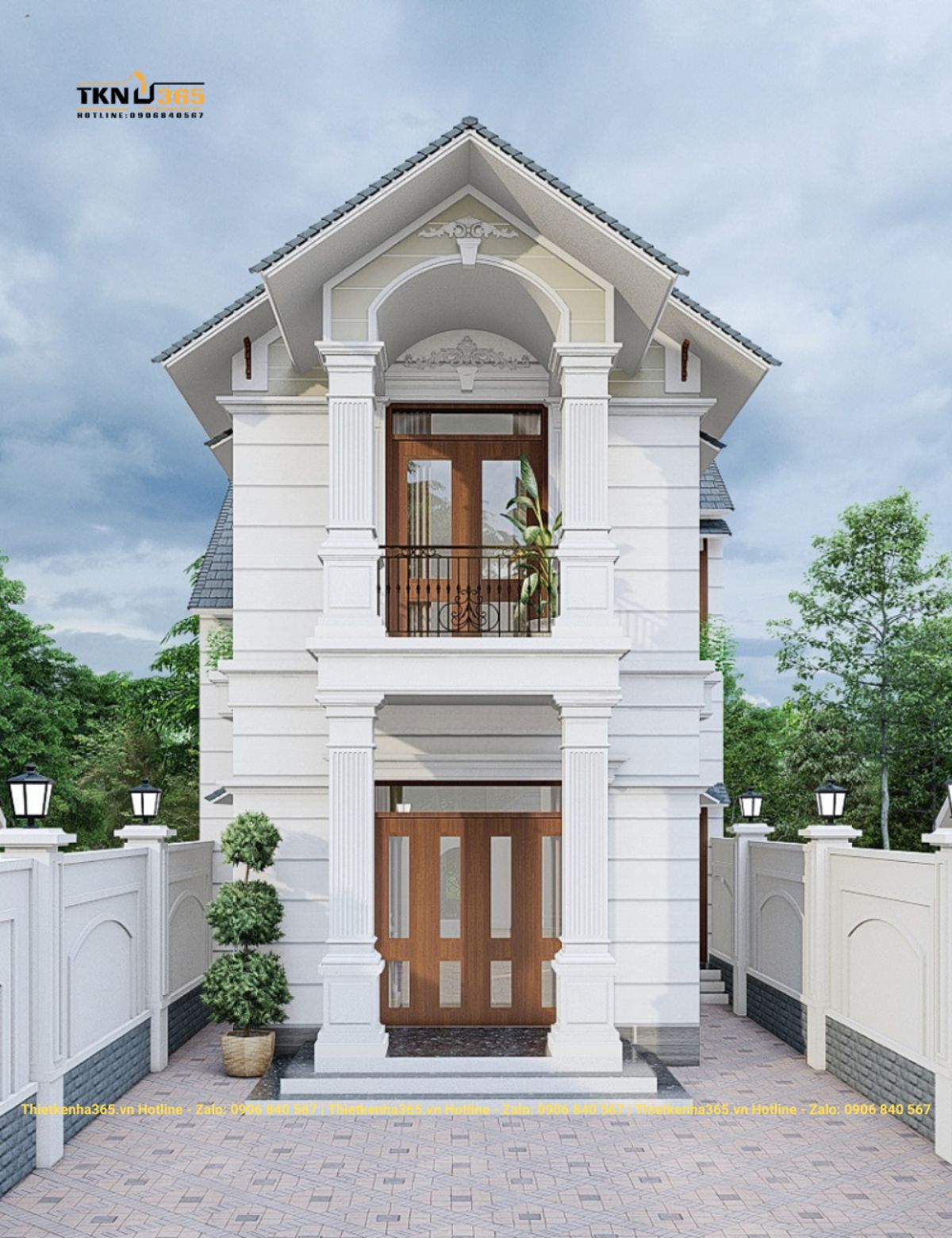 Nhà 2 tầng đẹp mái thái 