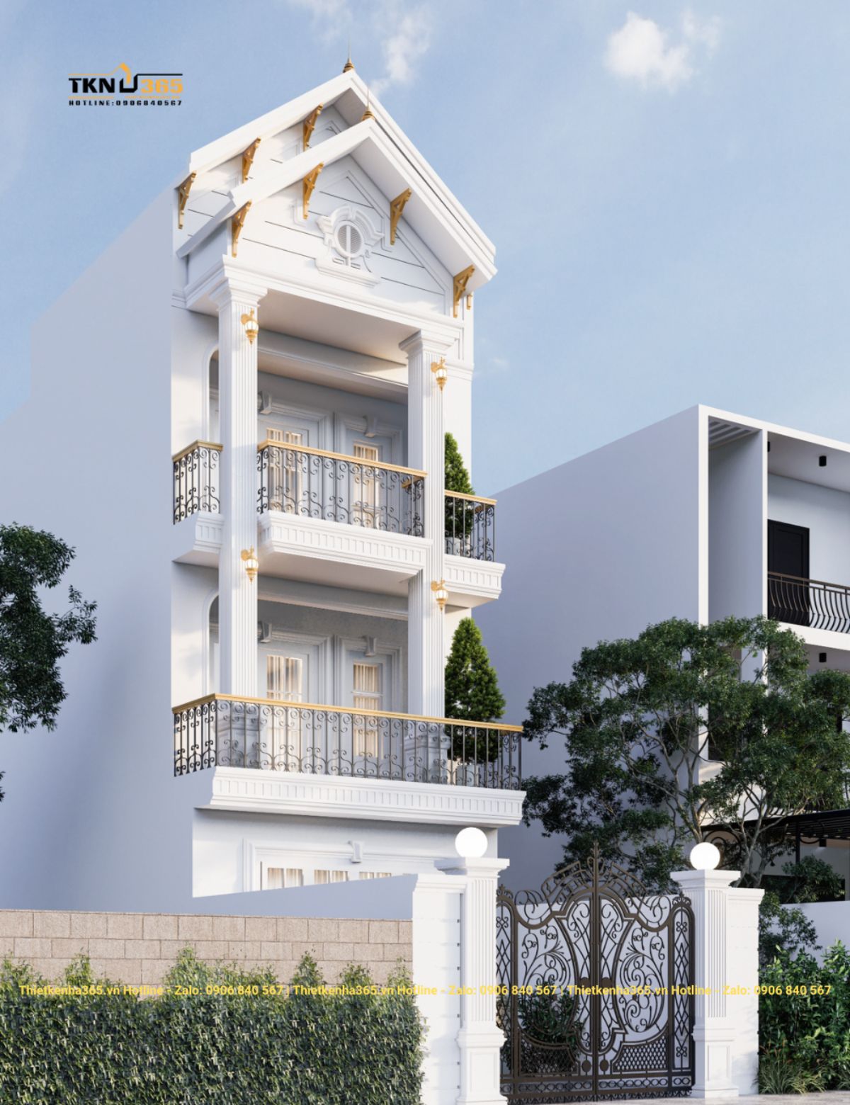 Thiết kế nhà 2 tầng mái thái 