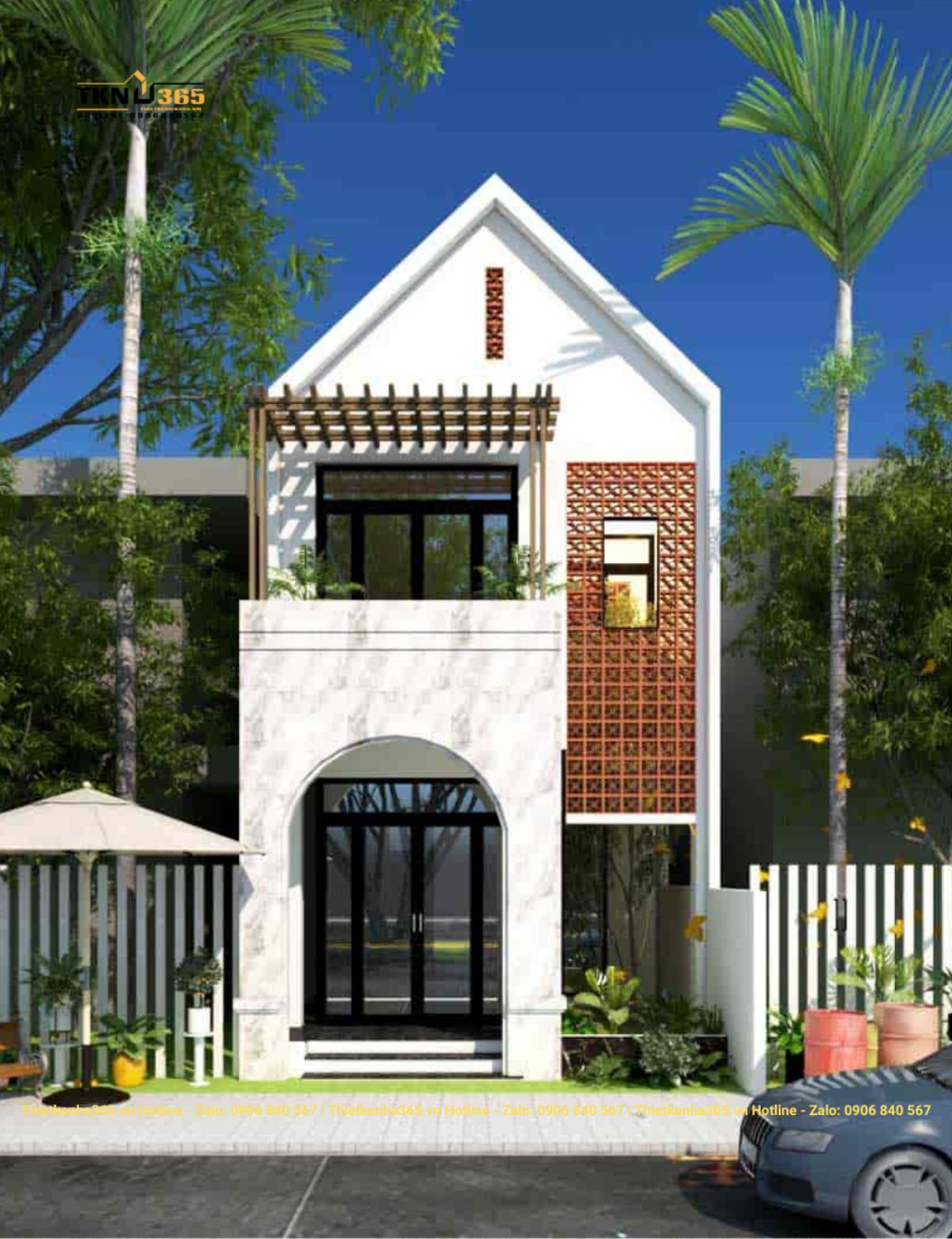 Nhà đẹp 2 tầng mái thái 