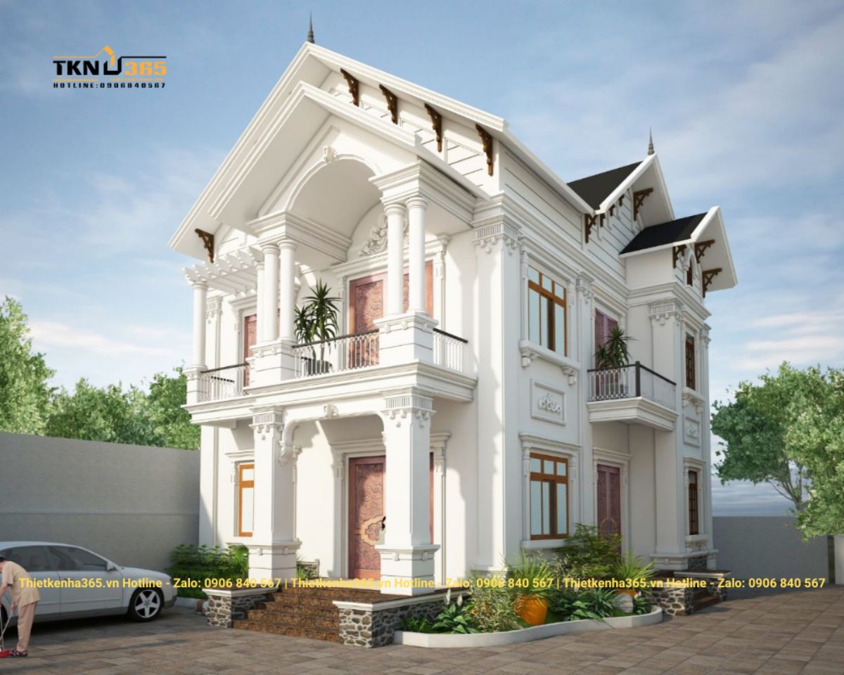 Mẫu nhà 2 tầng mái thái ở nông thôn