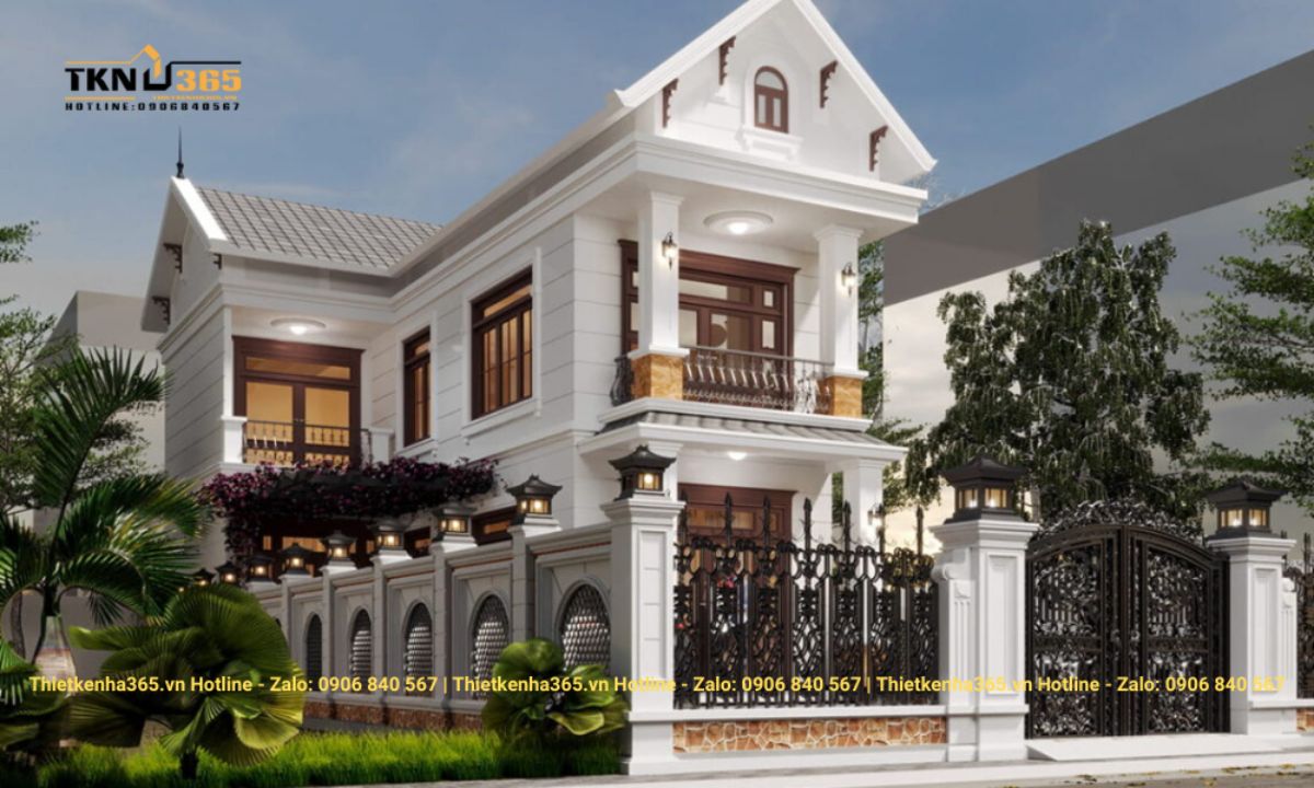 Nhà đẹp mái thái 2 tầng chữ L