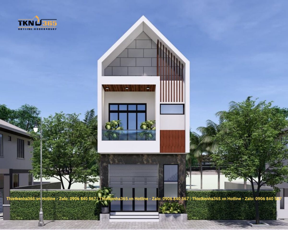 Nhà 2 tầng đẹp mái thái hiện đại