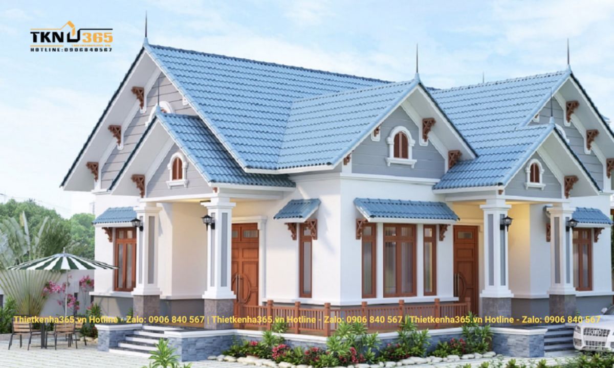 Mẫu nhà 2 tầng mái thái ở nông thôn