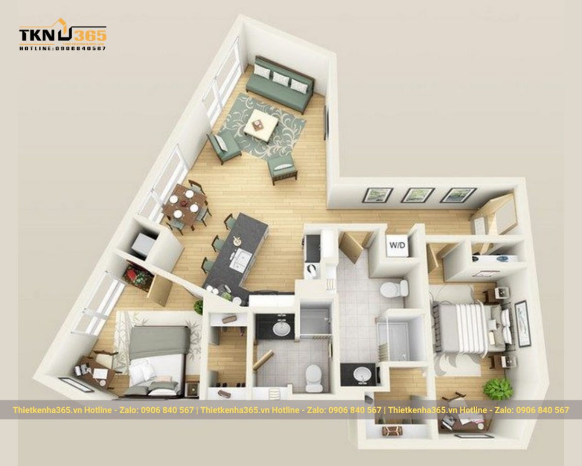 Thiết kế nội thất cho nhà méo