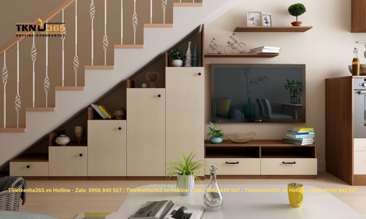 thiet ke noi that gam cau thang 18