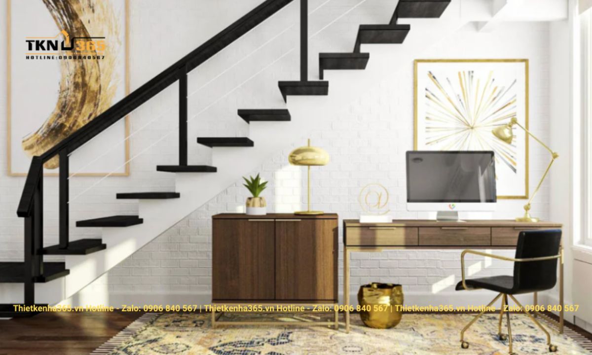 thiet ke noi that gam cau thang 60