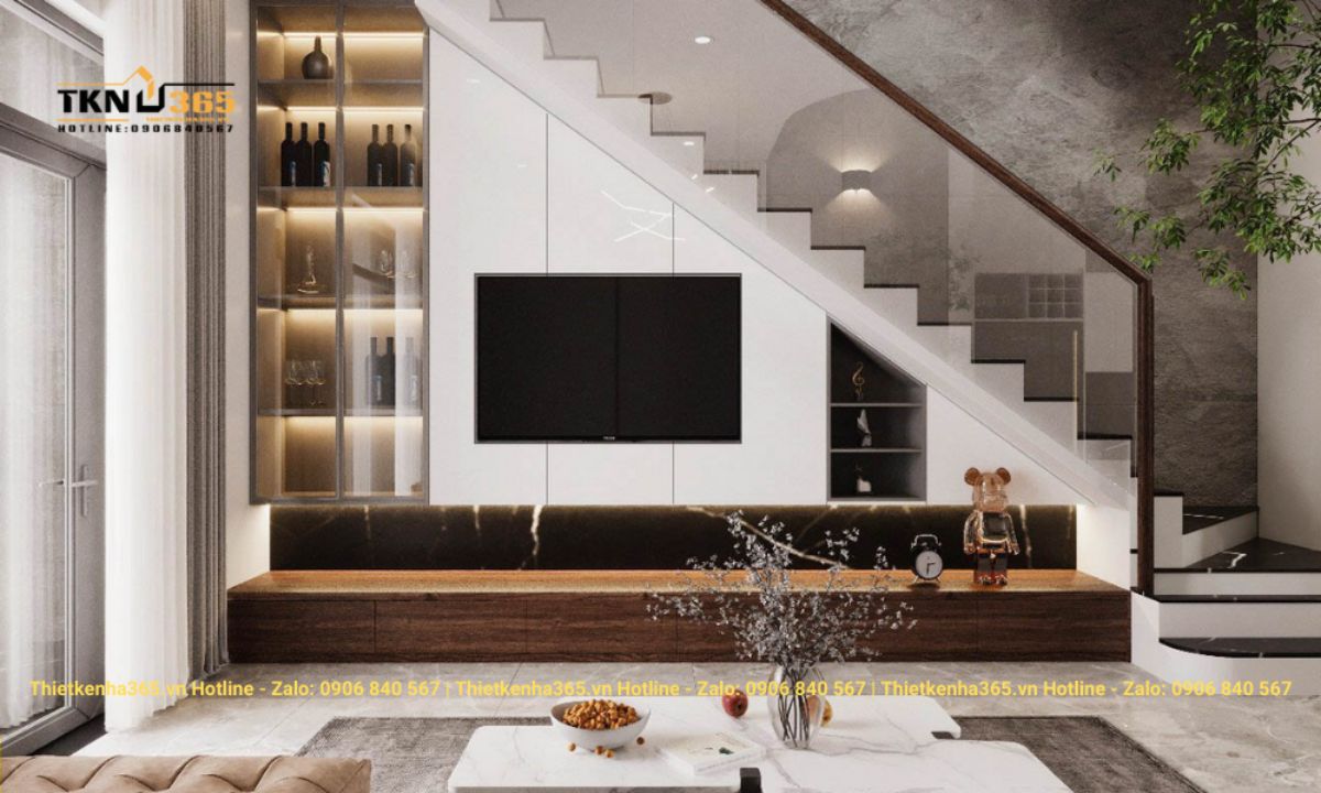 thiet ke noi that gam cau thang 8