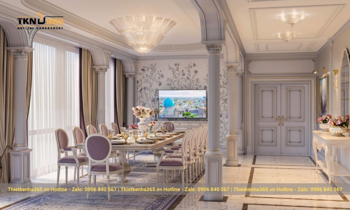 Sảnh chính nhà kiểu Pháp