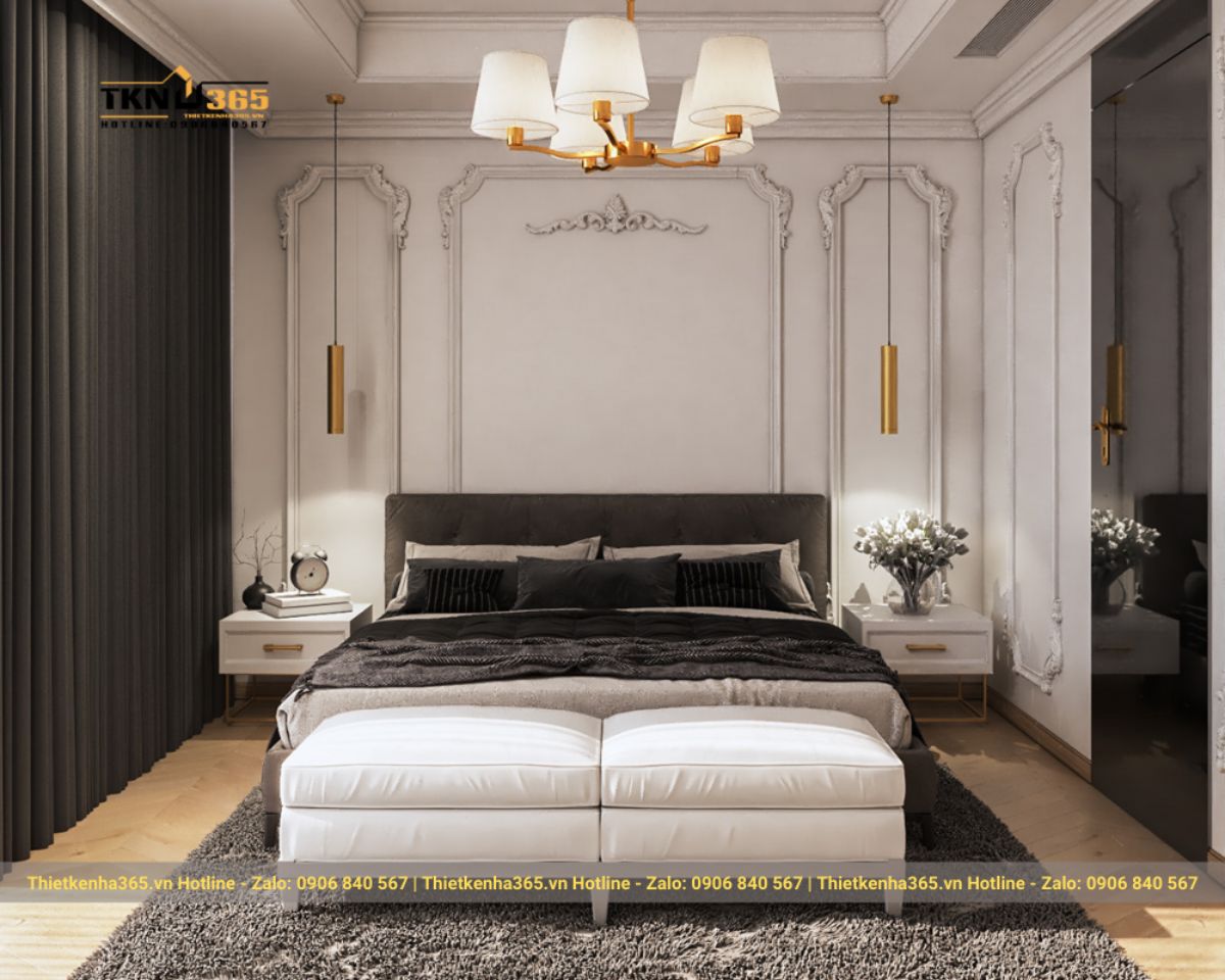 Phòng ngủ đẹp cho nhà kiểu Pháp