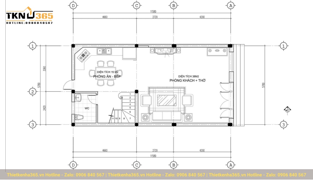thiết kế nội thất nhà 3 tầng đẹp