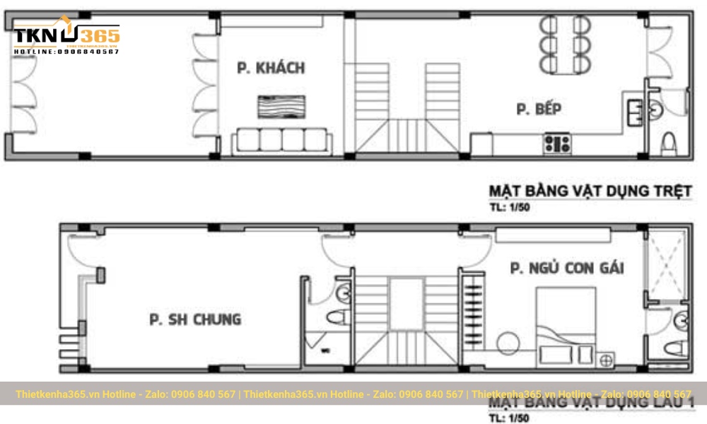 thiết kế nội thất nhà 3 tầng đẹp