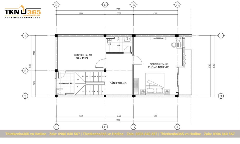 thiết kế nội thất nhà 3 tầng đẹp
