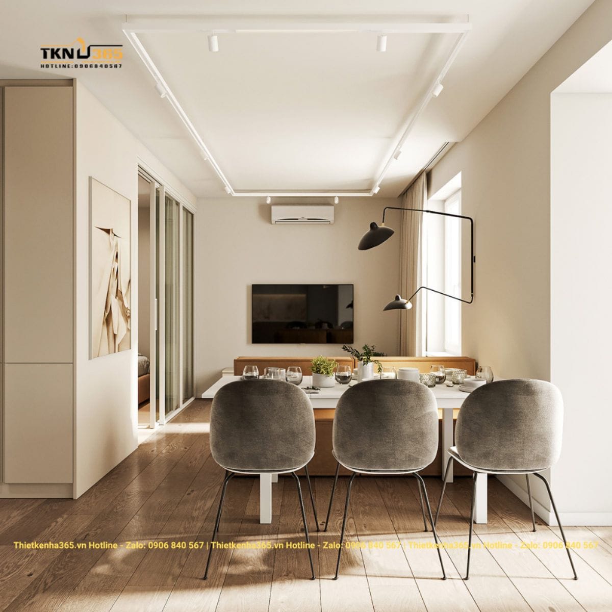 Mẫu thiết kế nội thất nhà diện tích nhỏ 45m2