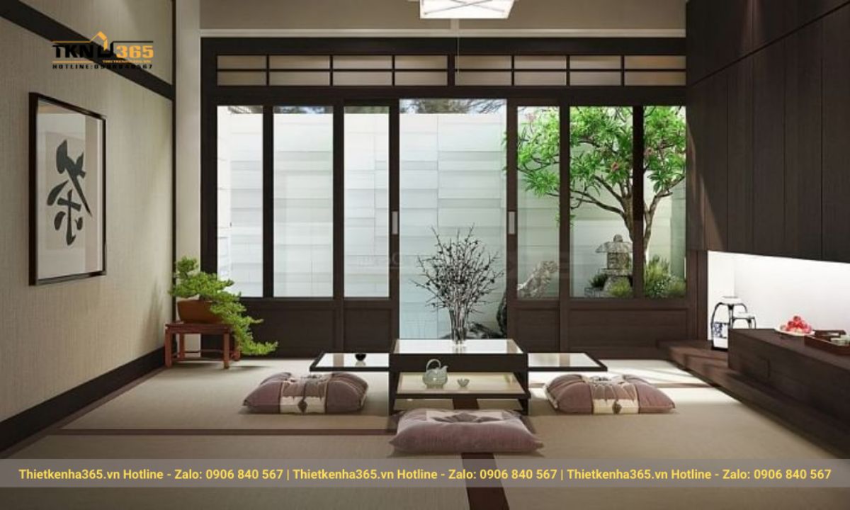 Thiết kế phòng khách phong cách Nhật Bản