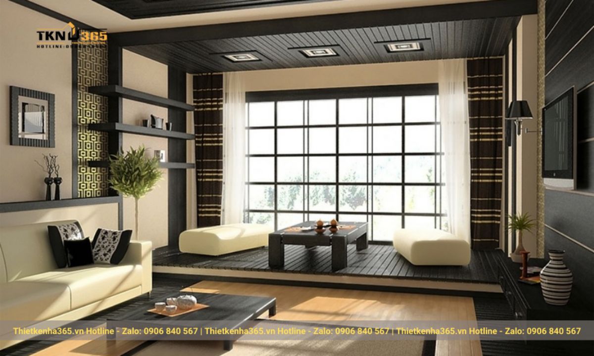 Thiết kế phòng khách phong cách Nhật Bản