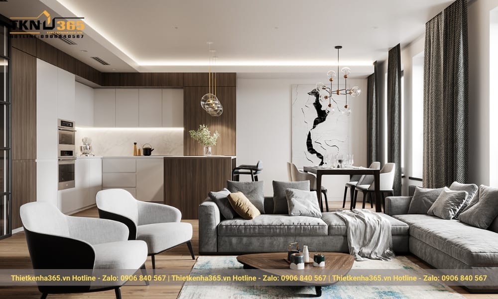 Ánh sáng và nội thất đã thành công tạo nên một không gian theo phong cách Minimalism.