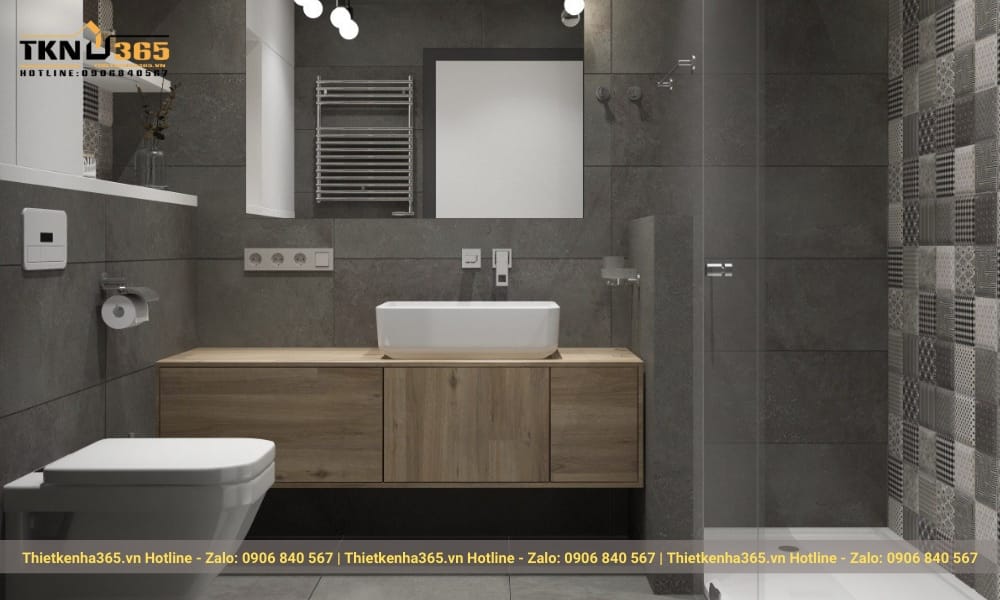 phòng tắm tối giản nhưng vẫn tối ưu được công năng của nó.