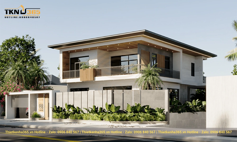 Mẫu biệt thự hiện đại 2 tầng mái bằng