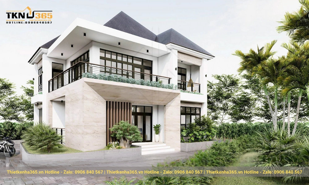 mẫu biệt thự hiện đại 4 tầng