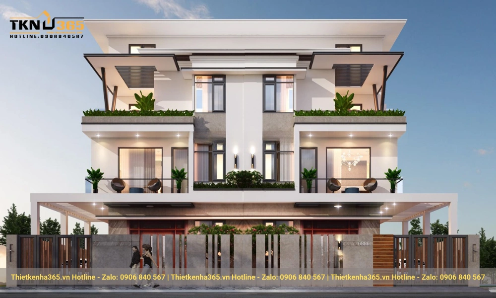 Mẫu biệt thự 3 tầng hiện đại, tinh tế